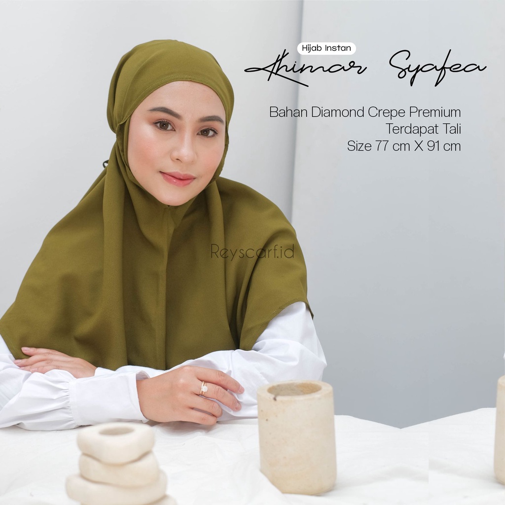 Hijab Khimar Syafea Diamond Crepe By Reyscarf Premium Eksklusif  Banyak Warna Pilihan Nyaman Dipakai Terbaik I Bisa Cod