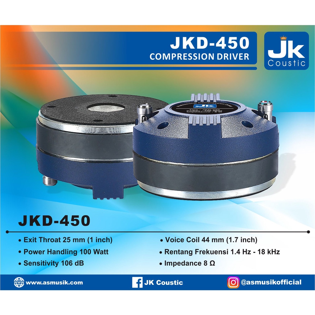 Compression Driver JKD 450 JK Coustic Driver Tweeter JKD 450