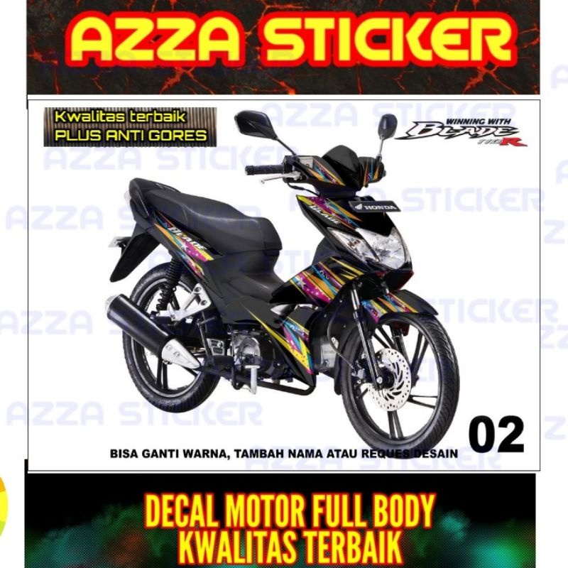 Sticker Decal Blade 110 Full Body Stiker Blade 110 Dekal Blade 110 Full Body Model 02