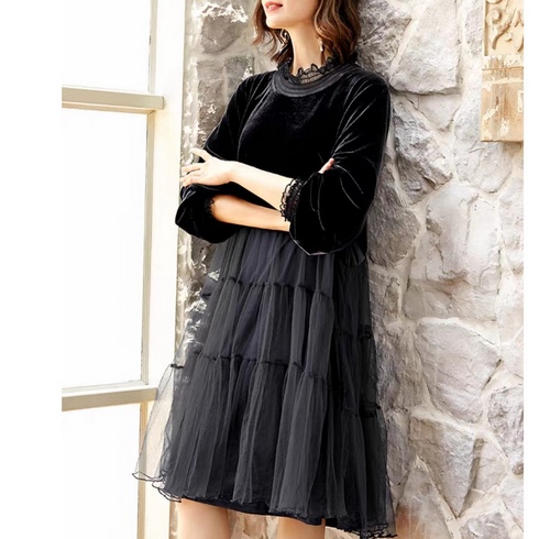 HOPYLOVY - Dress MIni Wanita Terbaru Kekinian Nancy Velvet Import