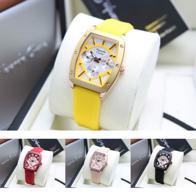 Jam Tangan Wanita Alexandre Christie Ac 2998 Bf Rubber Original Fashion Wanita