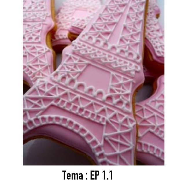 

IHANALICIOUS Butter Cookies Tema Menara Eiffel Paris 1 (kukis hias karakter)