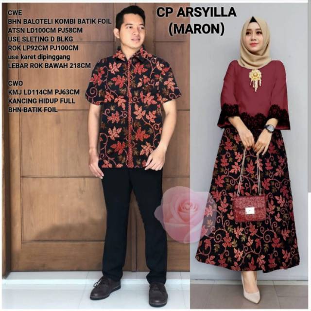 TOKE BAJU CP ARSYILLA BATIK /BAJU PASANGAN