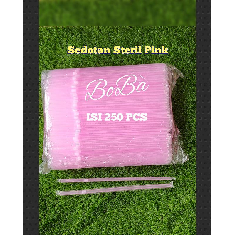 Jual Sedotan Steril Pink Sedotan Tekuk Bengkok Pink Isi 200 Pcs