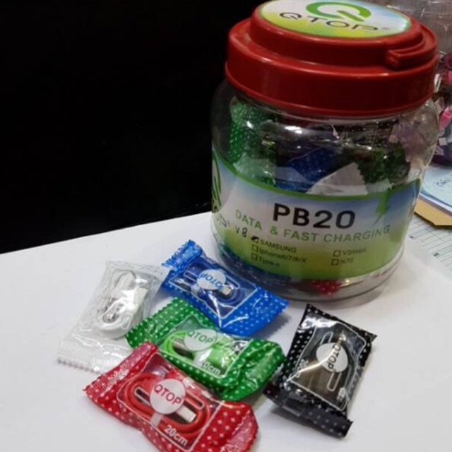 KABEL DATA CASAN USB MURAH QTOP V8 PB20 20CM CABLE CABEL USB MICRO Kabel Powerbank Qtop Micro / V8 PB20 20cm