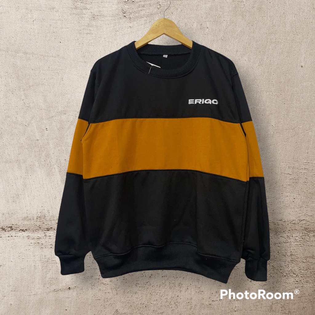 Sweater Crewneck Erigo Strip Combinasi Terlaris | Crewneck Erigo | Jaket Erigo | CN Erigo | Erigo