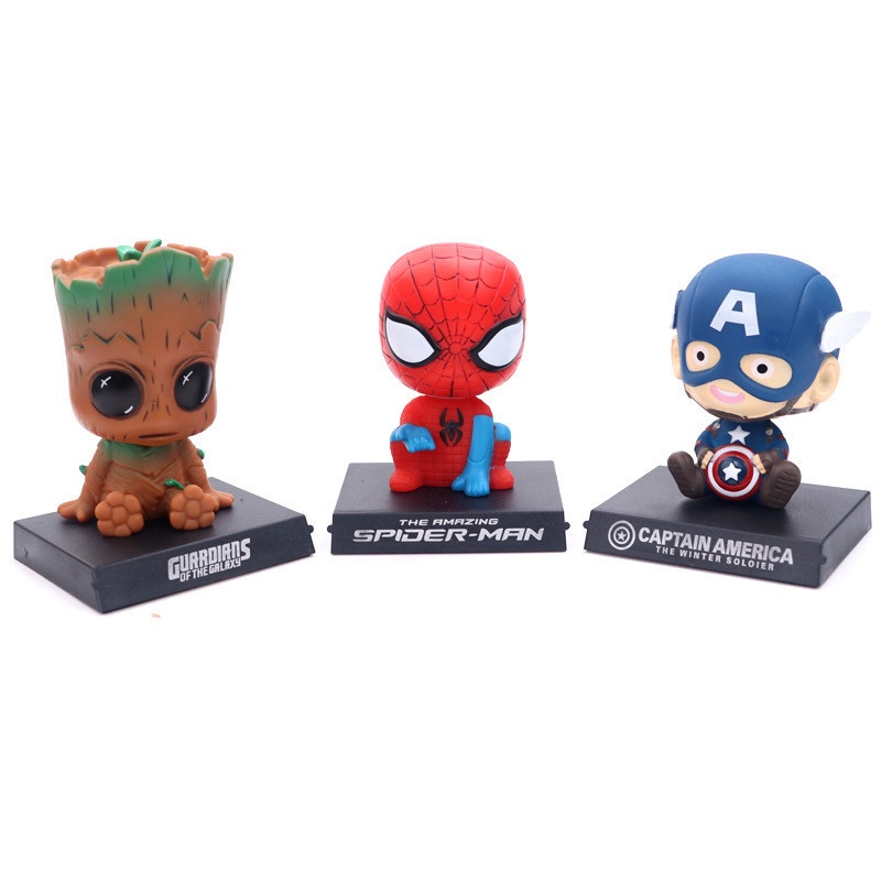 Mainan Action Figure The Avengers Infinity War Groot Iron Man Spiderman Untuk Dekorasi