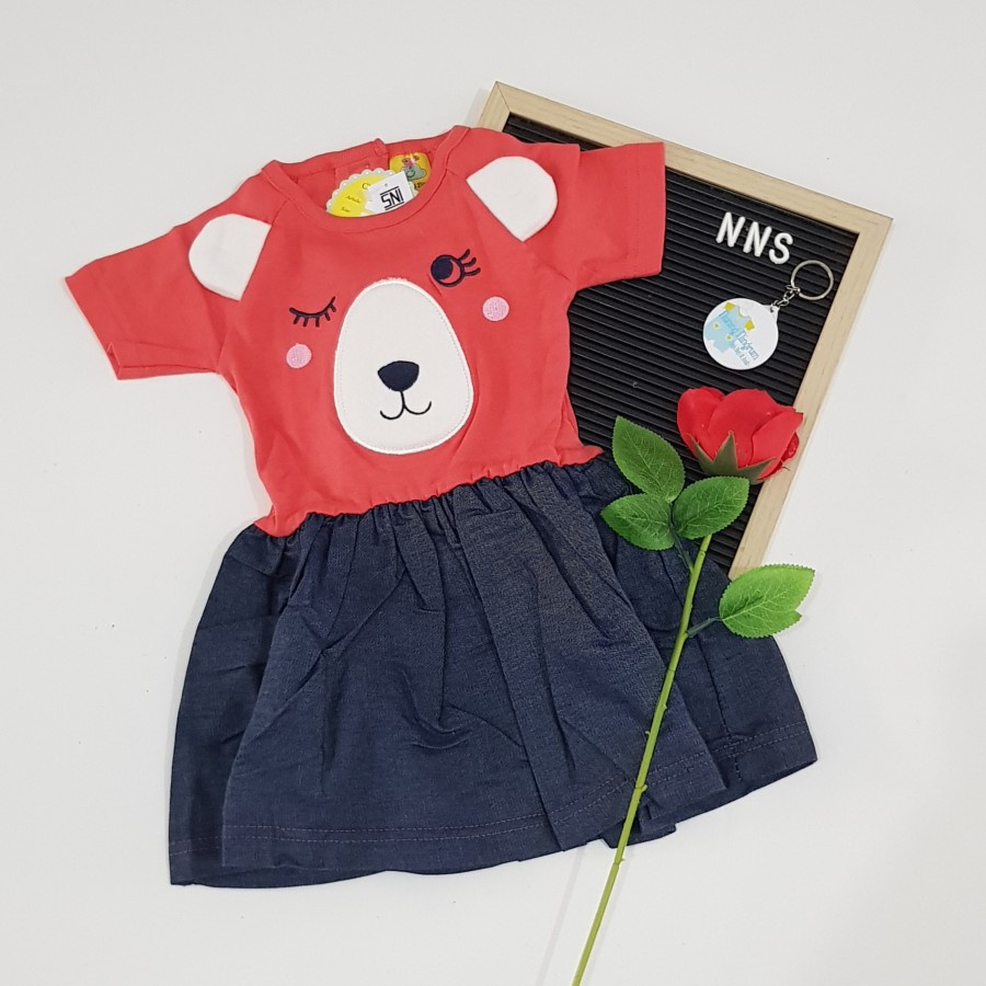 Baju Bayi Dress Denim Anak Perempuan CB 260241 Pinggang Karet