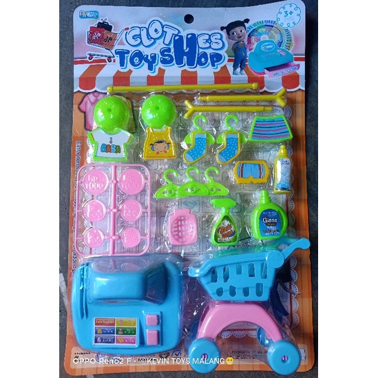 MI 05 MAINAN MESIKN KASIR BISA DI BUKA LACINYA + BAJU MAINAN DAN TROLLY / MAINAN CLOTHES TOY SHOP