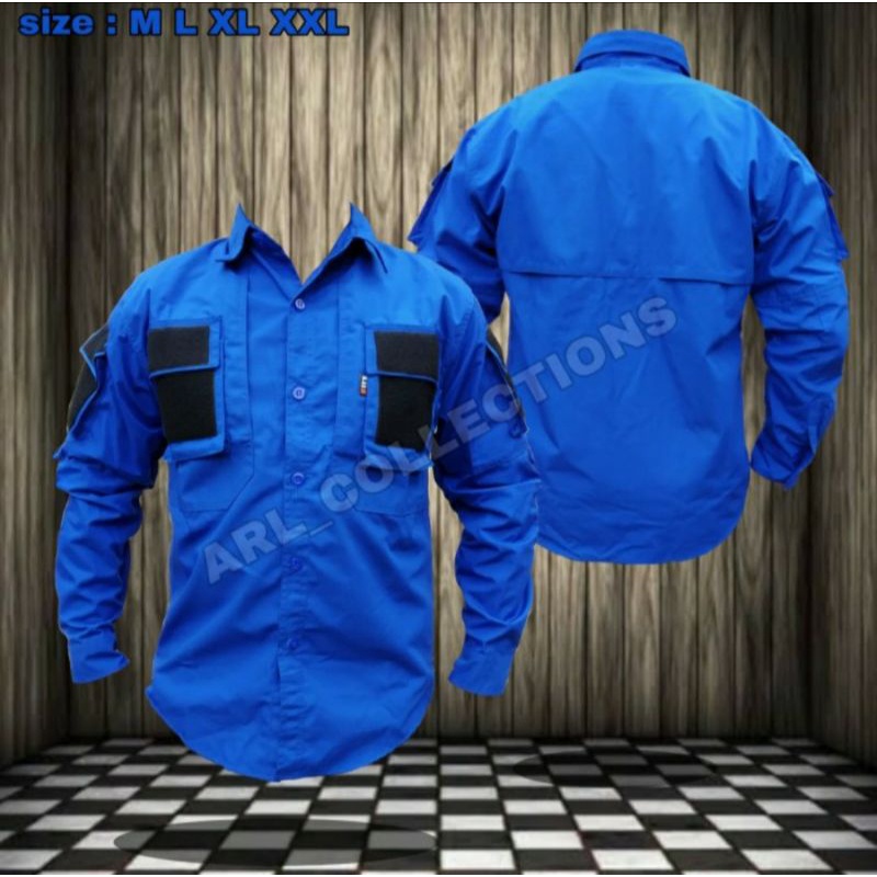 kemeja tactical biru/baju tactical/kemeja biru tactical/Kemeja tactical orange/Kemeja tactical merah