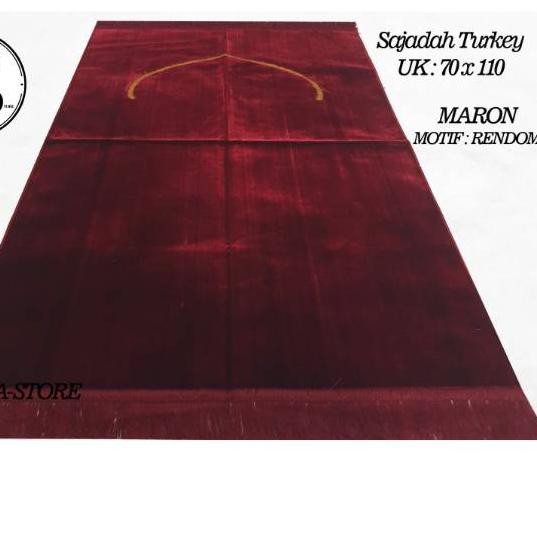 ➶ Sajadah Turkey Turkiye Motif Polos Minimalis Maron By Sabeena.Store ۞