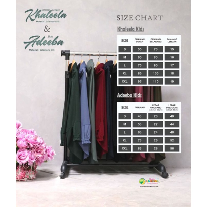 SET SYAR'I KHIMAR LENGAN KHALEELA ADEEBA KIDS BY.MOSLEM LIBASUNA