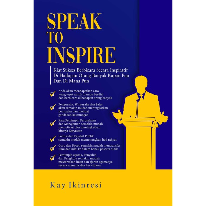 Jual Buku Speak To Inspire Kiat Sukses Berbicara Secara Inspiratif