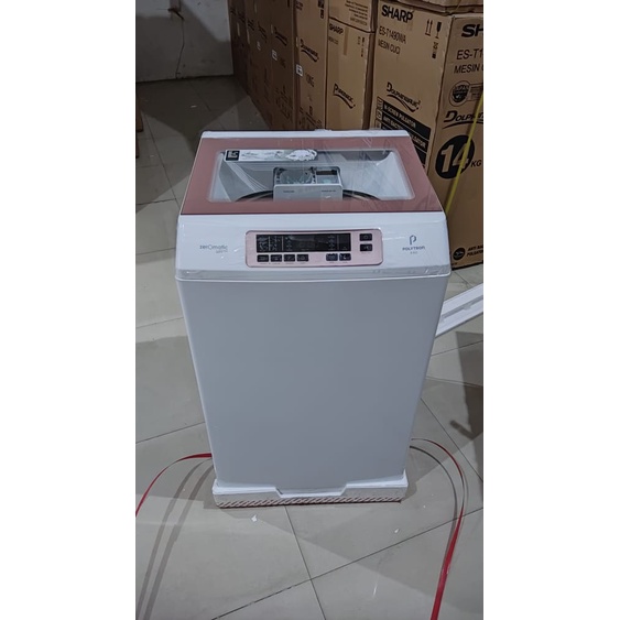 MESIN CUCI 1 TABUNG POLYTRON PAW 9028 TOP LOADING 9 KG ZEROMATIC