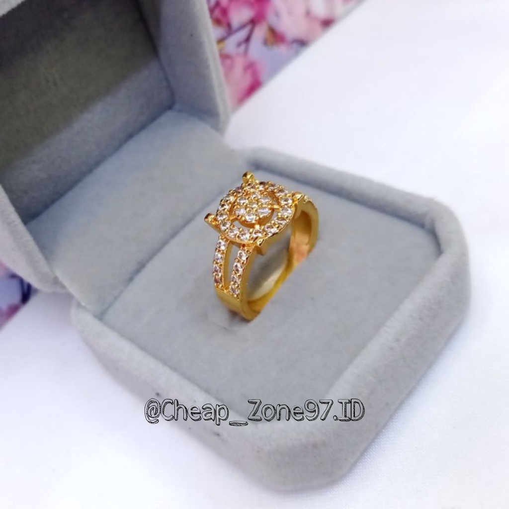 Cincin Xuping Wanita Lapis Emas Cincin Xuping Anti Karat