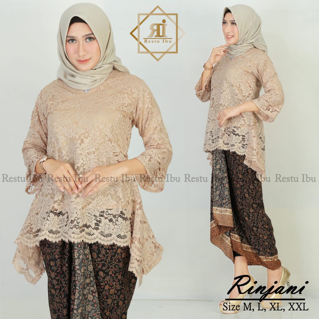 SB Collection Stelan Kebaya Rika Blouse Brukat Dan Rok Lilit Maxi Super Jumbo Batik Wanita