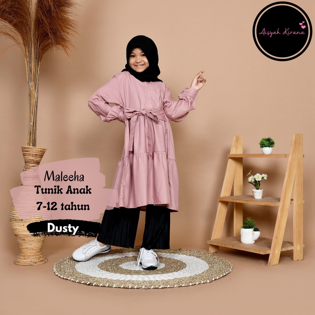 Maleeha Tunik Anak Berbahan Katun toyobo untuk remaja usia 7 tahun - 12 tahun jumbo