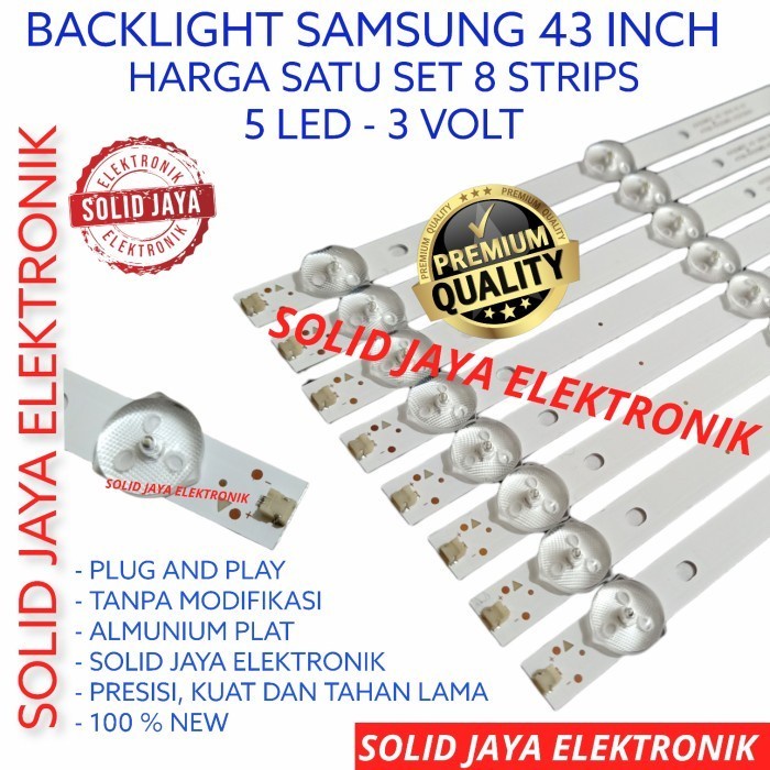 BACKLIGHT TV LED SAMSUNG 43 INC UA 43K5002 43K5005 UA43K5002 UA43K5005 UA-43K5002 UA-43K5005 AK LAMPU BL 5K 3V 5 KANCING 5LED 43INCH 43IN 43INC 43K 43K5002AK 43K5005AK UA43K5002AK UA43K5005AK UA-43K5002AK UA-43K5005AK 8 STRIP BATANG LED SAMSUNG 43 IN INCH