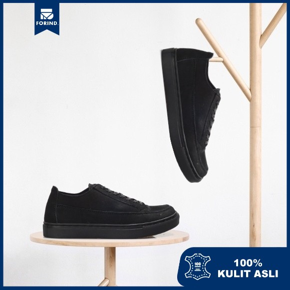 Olaf Black | Sepatu Kulit Asli Sneakers Vintage Casual Pria/Men/Cowo Kasual Footwear | FORIND Greata