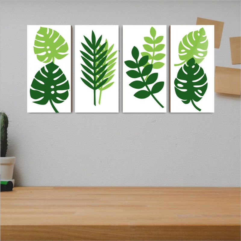 hiasan dinding kamar motif daun
