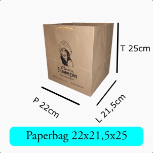 

Paperbag Tas Kertas Size 22x21,5x25 Custom Sablon Bahan Craft Coklat FREE DESAIN