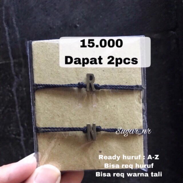 Initial bGelang Inisial / Gelang Nama / Gelang Couple / Gelang Huruf / gelang magnet couple