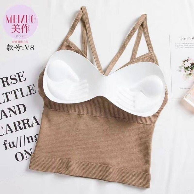 Medan Termurah Cantik Tank Top Sport Bra Tanpa Kawat Import