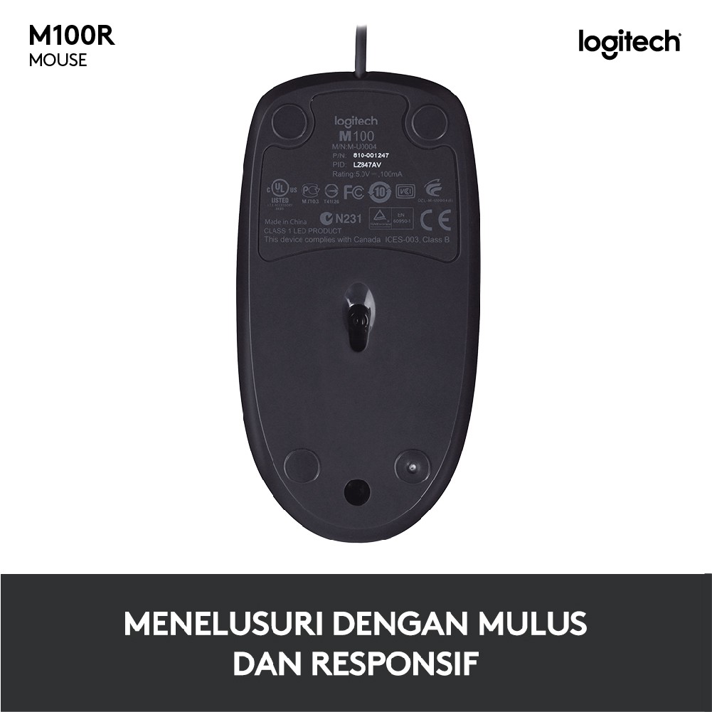 Logitech M100r USB Optical Wired Mouse-4