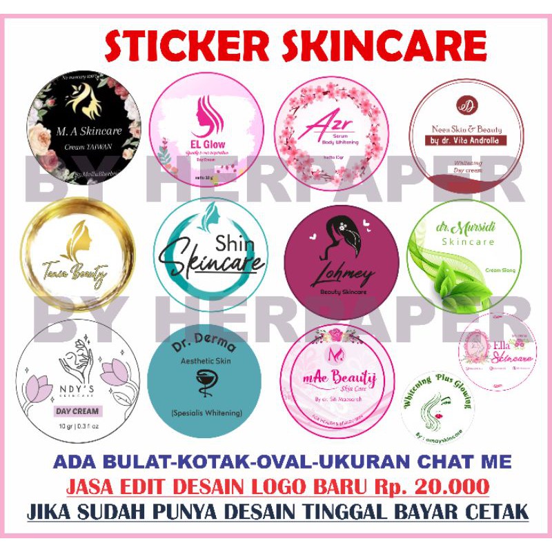 Sticker Skincare Custom Stiker Kecantikan Sticker Skincare Label Produk Kecantikan Shopee Indonesia
