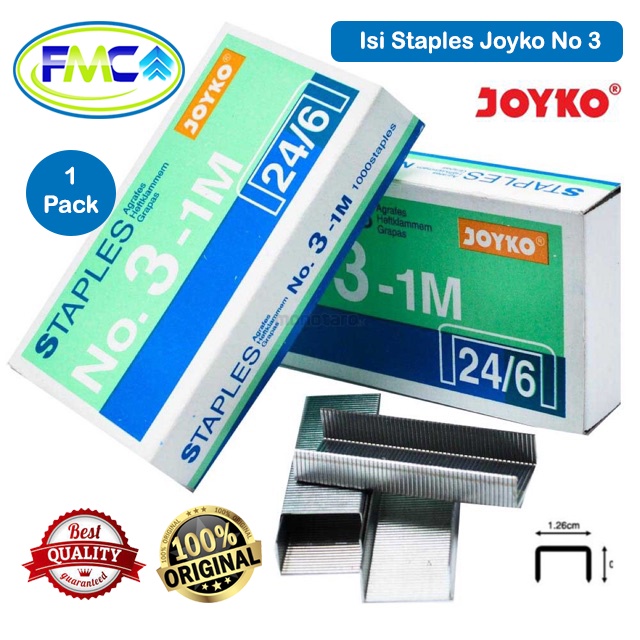 Isi Staples no 3 dan no 10 Isi Stapler Joyko Refill Hekter Staples Cekrekan Jepretan Alat Tulis Kantor Sekolah