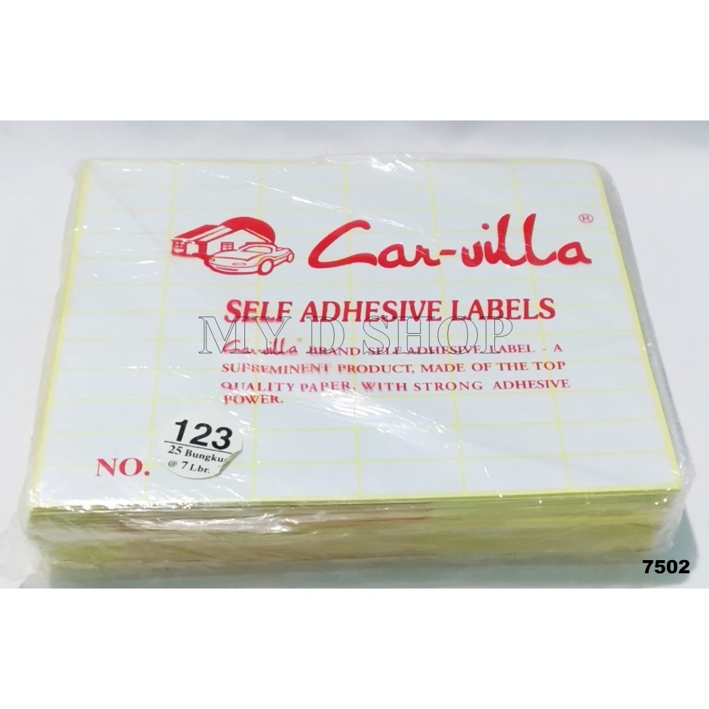 

KERTAS LABEL / STIKER LABEL HARGA CARVILLA POLOS 123