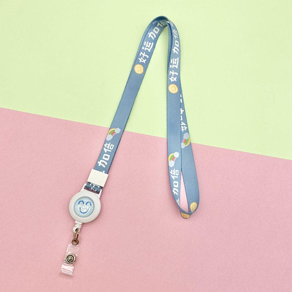 Lanfy Tali Lanyard Retractable Dengan Klip Holder Kartu ID Untuk Sekolah / Kantor
