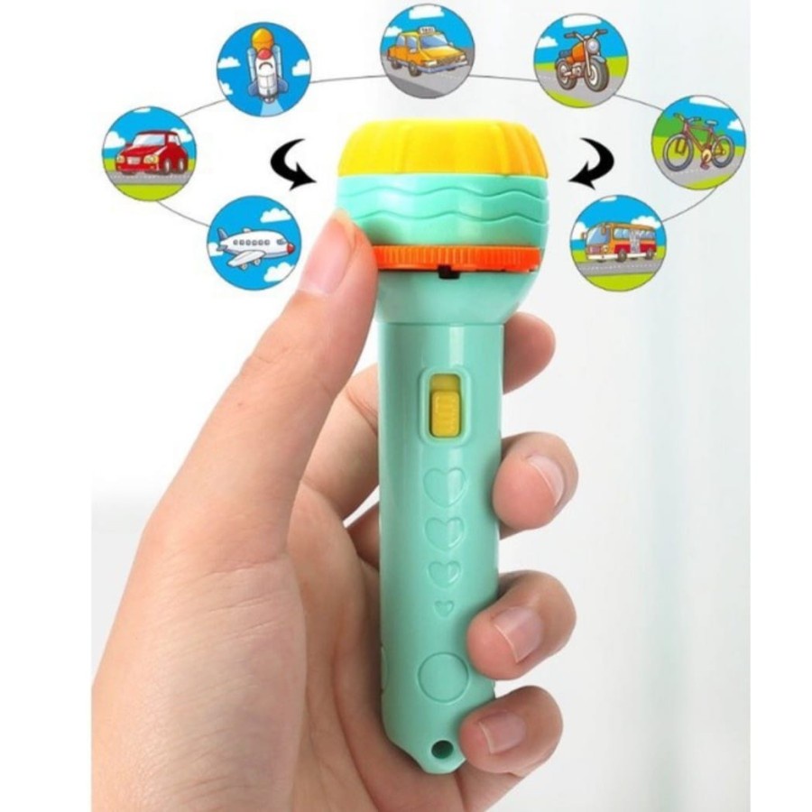 Mainan Anak Senter Proyektor / Fun Flashlight / Mainan Proyektor Gambar / Mainan Edukasi 6 chip BOX