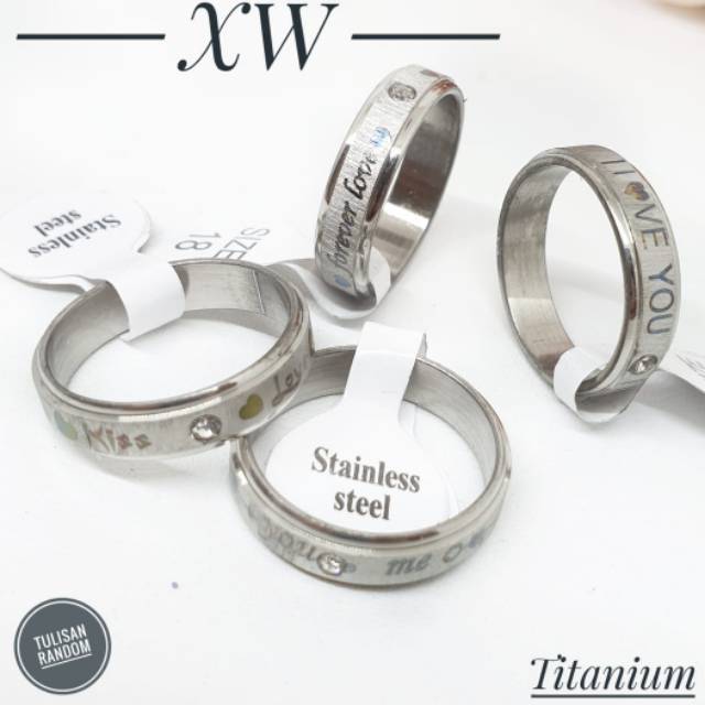 Cincin titanium silver (Tulisan random) CC547