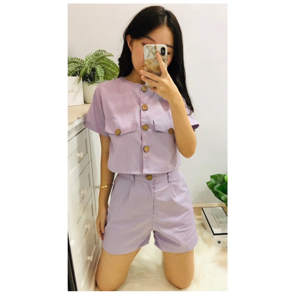 Baju korea / Kemeja korea set/ Gaeun set Veryfeli.id