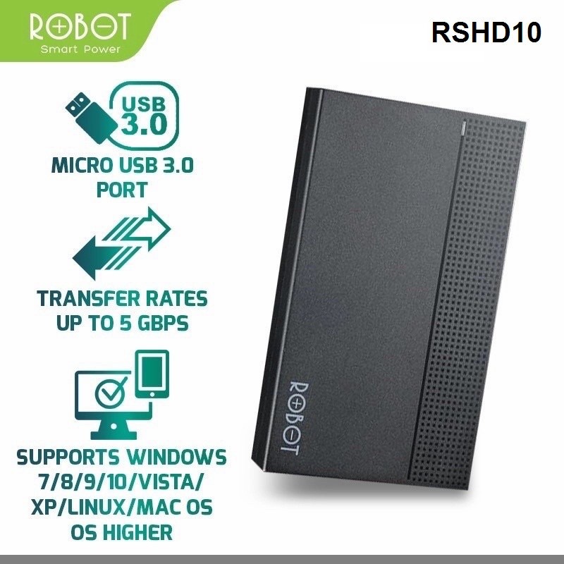 ROBOT RSHD10 2.5-Inch SATA External Hard Drive Enclosure USB3.0 Black