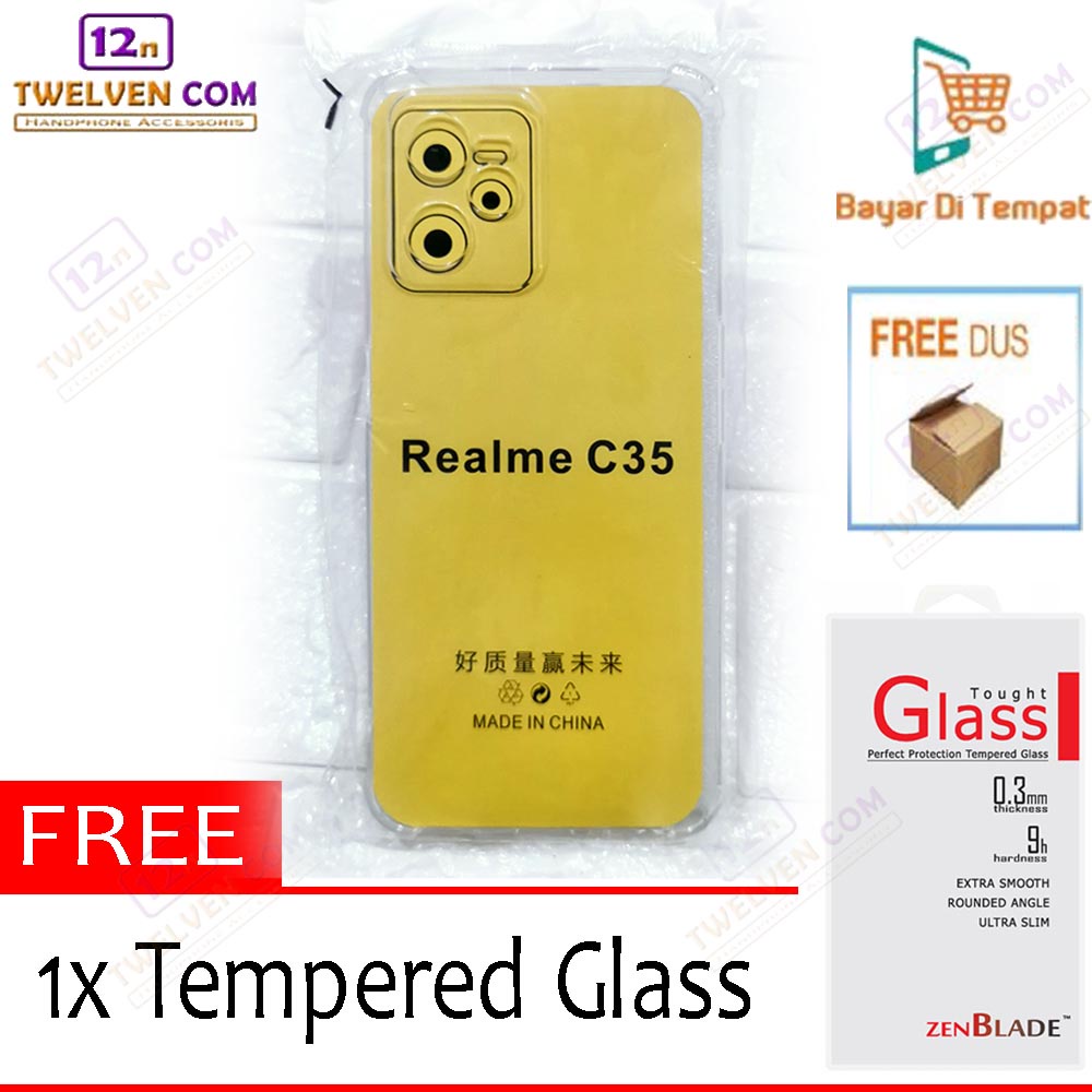 [FLASH SALE] Case Anti Crack Anti Shock Softcase Realme C35 - Free Tempered Glass