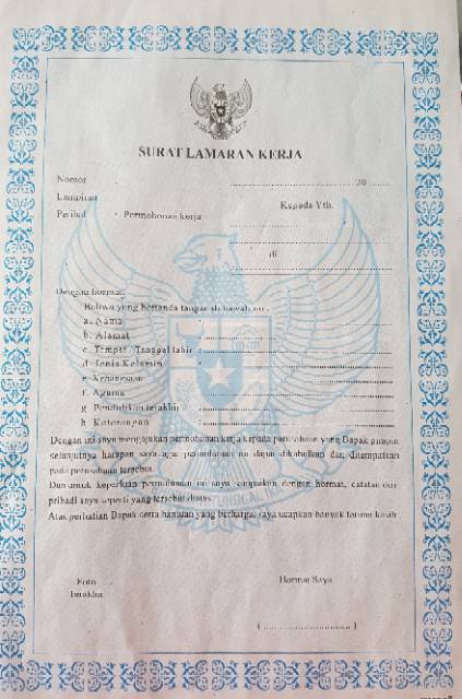 Daftar riwayat hidup atau surat lamaran kerja