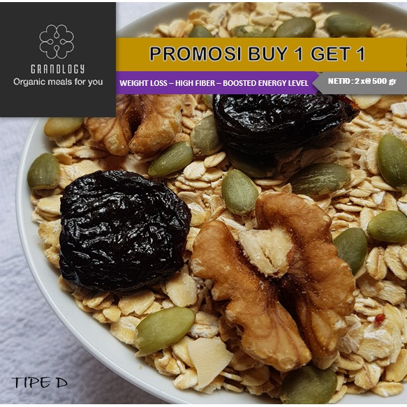 

PROMOSI!! Granola 500 gram Buy 1 Get 1 tipe D by Granology