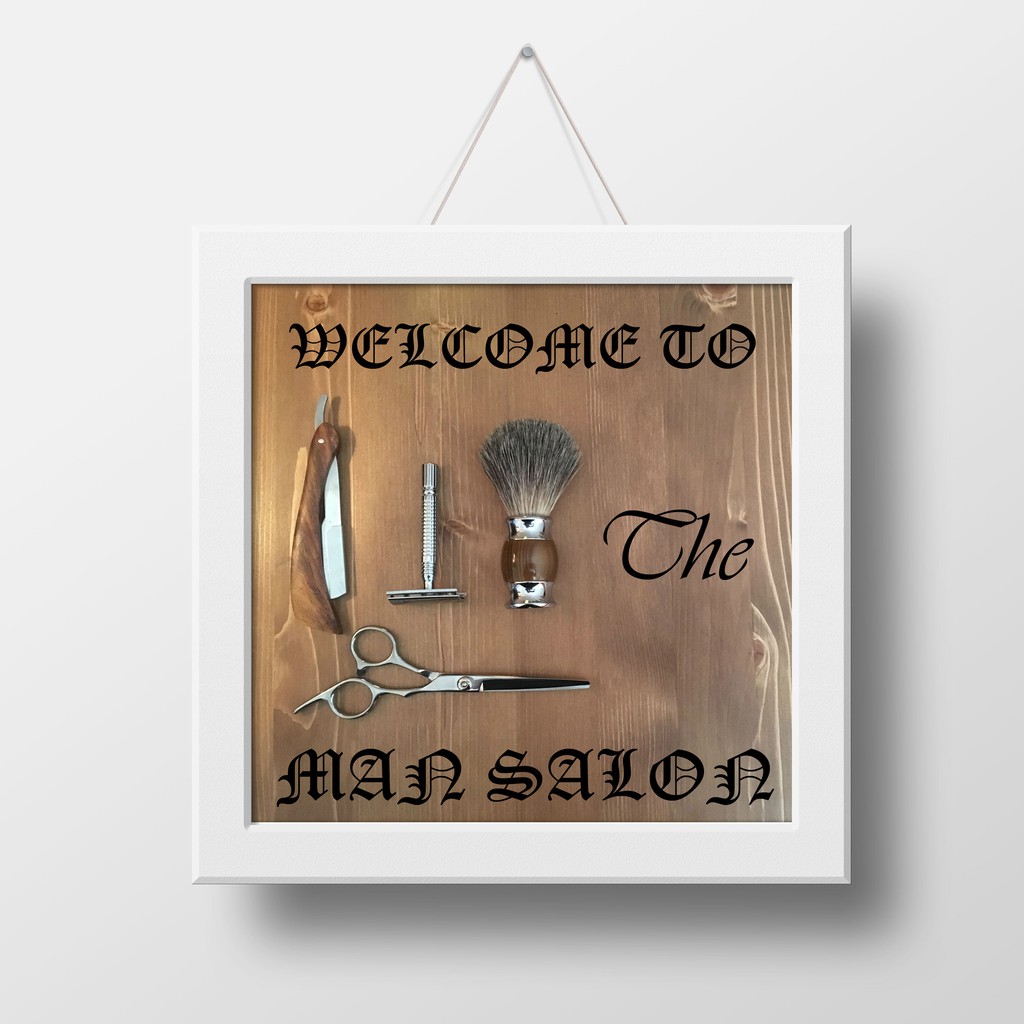 hiasan dinding barbershop,hiasan dinding untuk barbershop,dekorasi barbershop