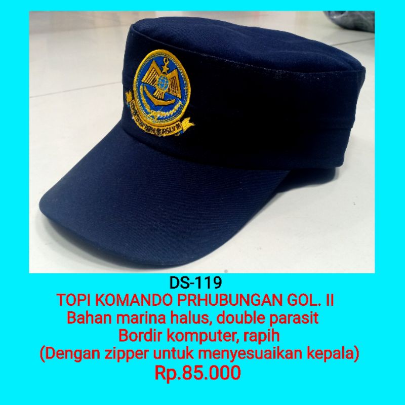 ds-119 topi komando perhubungan golongan 2 topi komando dishub topi komando kemenhub