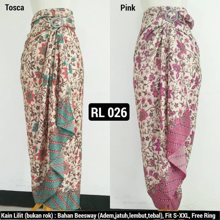 Rok Lilit / Kain Lilit Motif Tulip Maron Dan Navy