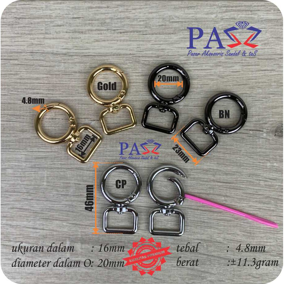 Kait Buka Tutup 16x4.8mm (Premium Import)