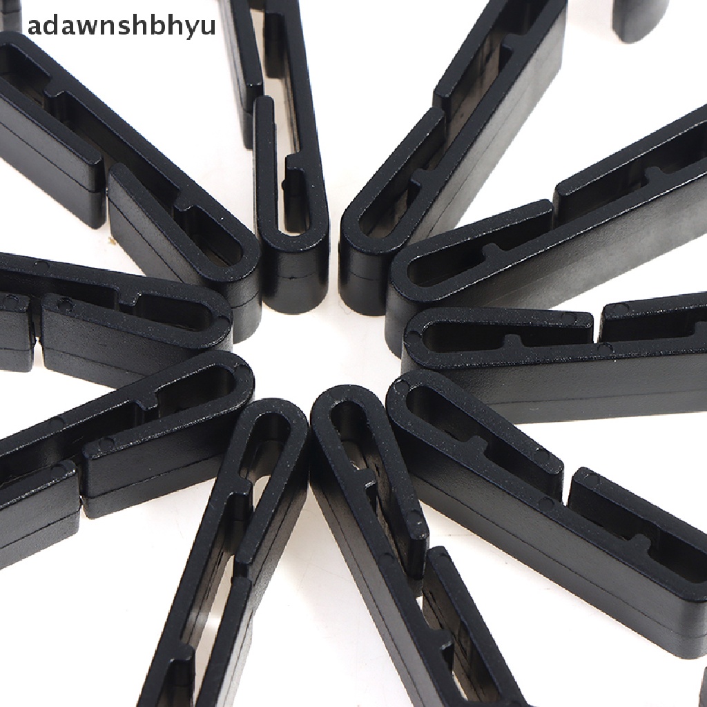 Adawnshbhyu 10Pcs / Set Klip Penjepit Helm Bahan Plastik Warna Hitam