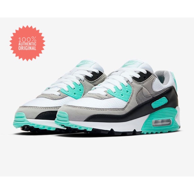 Nike Air Max 90 White/Particle Grey-Hyper Turquoise