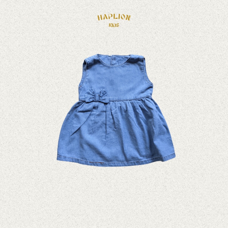 Dress Jeans Tanpa Lengan Kutung Anak Perempuan 1 - 6 Tahun | Haplion Kidswear