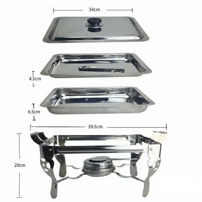 Chafing Dish with Warmer Stove / Panci Prasmanan plus Penghangat