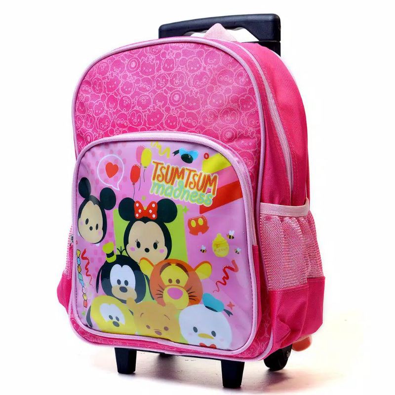 Tas Ransel Troli Disney Tsum Tusm Rolling Backpack Pink Original - TTD-23238