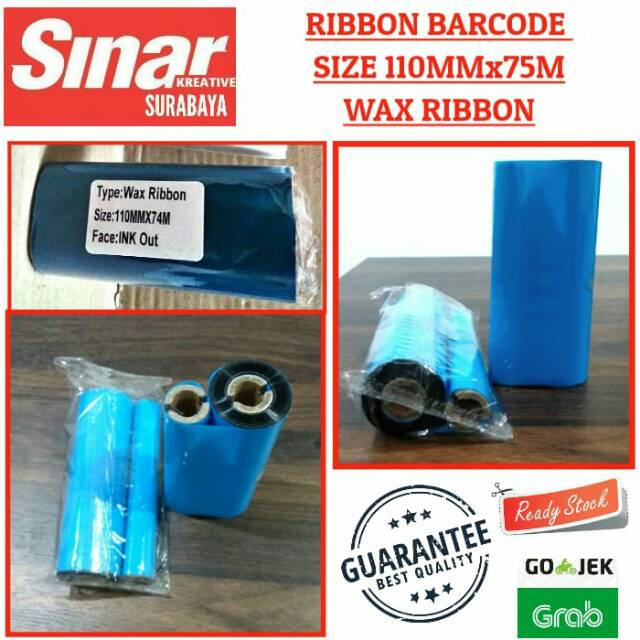 RIBBON BARCODE WAX 110x75 - RIBBON PRINTER BARCODE LABEL - Ink Outside