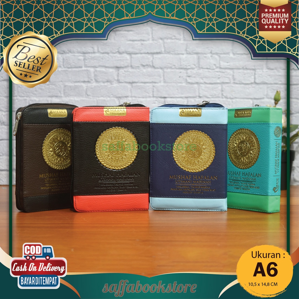 A6 Resleting - Mushaf Hafalan Utsmani Madinah Terjemah Tajwid Warna A6 Dompet Resleting Maana Publis